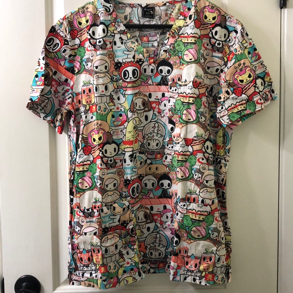 TOKIDOKI Scrub Top, Sz S (fits large)